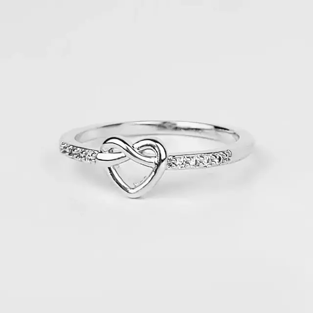 Anel Amor Eterno Coração Cravejado Zirconia