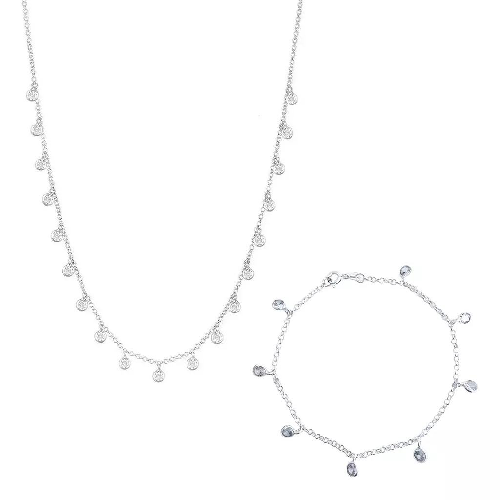 Conjunto Gotas de Luz – Colar mais Pulseira Delicados