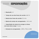 Fone M10 De Ouvido bluetooth 5.1 Sem Fio tws Estéreo Com Pod Carregador portatil