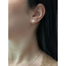 Conjunto Colar E Brinco Coração Feminino Cravejada Zircônia Cristal Presente Prata 925