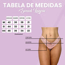 Kit 3 Calcinhas conforto fio tule invisível renda - forro algodão