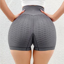 Short curto de academia 3D bolha cós alto- modela a cintura, tecido grosso