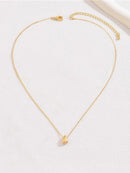 1pc estilo minimalista nicho design gota de água frisado aço inoxidável 18k banhado a ouro colar para mulheres empilhamento colar verão