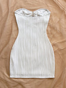 Vestido curto emagrecedor sem alças, sexy, puro e sensual, abraçando a quadril, moda feminina, roupa de festa