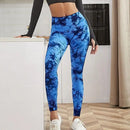 Mulheres sem costura leggings barriga controle bunda levantamento calças de yoga tie dye collants cintura alta push up correndo treinamento calças de treino