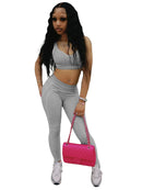 Verão e primavera novo sem mangas tanque colheita superior ternos de treino ternos femininos moda calças femininas soild yoga 2 peça conjuntos 2025