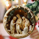 Conjunto de ornamento de madeira para presépio 2d, pingente de carro de natal, chá de adolescente, aniversário, lua cheia, natal, feriado, decoração de casa