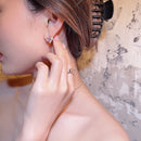 Colar e Brinco Delicado Coração Cristal Rosa