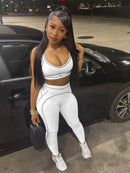 Verão e primavera novo sem mangas tanque colheita superior ternos de treino ternos femininos moda calças femininas soild yoga 2 peça conjuntos 2025