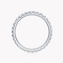 KNOBSPIN Anel Moissanite para Mulheres, Banda Eterna, Anéis de Noivado de Casamento 925 Prata Esterlina, Sólido Ouro Branco 18k, 2mm Cor D