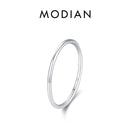 Modian 925 prata esterlina simples moda empilhável anel clássico onda geométrica requintado anéis de dedo para mulheres festa jóias