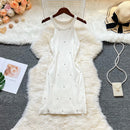 YuooMuoo Ins Hot Sexy Pacote Quadris Vestido de Malha Mulheres 2025 Nova Moda Y2K Diamantes Bodycon Mini Vestido Streetwear Roupas Femininas