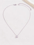 1pc estilo minimalista nicho design gota de água frisado aço inoxidável 18k banhado a ouro colar para mulheres empilhamento colar verão