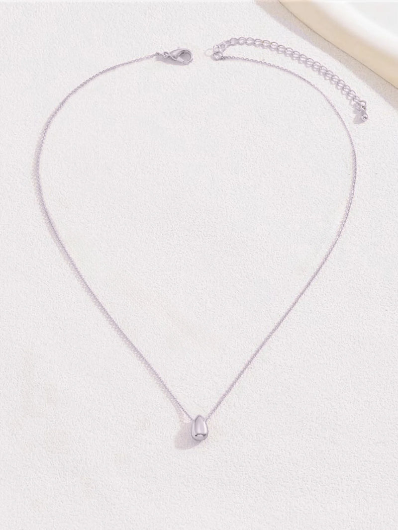 1pc estilo minimalista nicho design gota de água frisado aço inoxidável 18k banhado a ouro colar para mulheres empilhamento colar verão