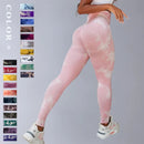 Mulheres sem costura leggings barriga controle bunda levantamento calças de yoga tie dye collants cintura alta push up correndo treinamento calças de treino