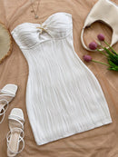 Vestido curto emagrecedor sem alças, sexy, puro e sensual, abraçando a quadril, moda feminina, roupa de festa