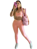 Verão e primavera novo sem mangas tanque colheita superior ternos de treino ternos femininos moda calças femininas soild yoga 2 peça conjuntos 2025