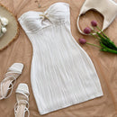 Vestido curto emagrecedor sem alças, sexy, puro e sensual, abraçando a quadril, moda feminina, roupa de festa