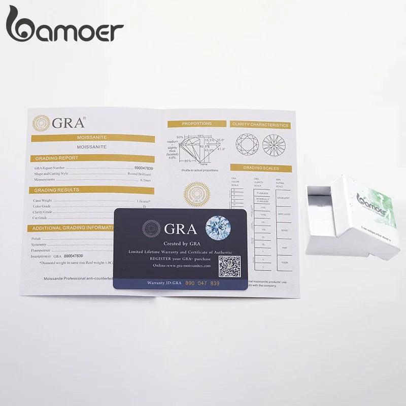 Bamoer d cor vvs1 ex moissanite flor anel 1ct redondo moissanite diamante solitaire noivado 925 anéis de prata esterlina para wo