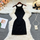 YuooMuoo Ins Hot Sexy Pacote Quadris Vestido de Malha Mulheres 2025 Nova Moda Y2K Diamantes Bodycon Mini Vestido Streetwear Roupas Femininas