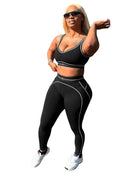 Verão e primavera novo sem mangas tanque colheita superior ternos de treino ternos femininos moda calças femininas soild yoga 2 peça conjuntos 2025