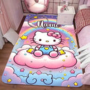 Miniso leopardo olá kitty tapete para sala de estar decoração sofá quarto cabeceira macio meninas mesa estudo tapete presentes