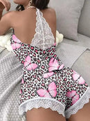 Nova moda 2023 casual verão das mulheres conjuntos de duas peças roupa sexy floral impressão rendas guarnição sono cami conjunto roupas femininas