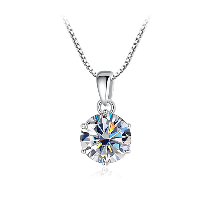 Butterflykiss 1 ct real moissanite pingente colar para mulher qualidade superior 925 prata esterlina festa de casamento nupcial jóias finas