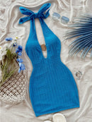 Elegante versátil tendência da moda feminina vestido de saia envoltória fora do ombro, decoração elegante no peito e design de tecido de camada dupla