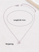 1pc estilo minimalista nicho design gota de água frisado aço inoxidável 18k banhado a ouro colar para mulheres empilhamento colar verão