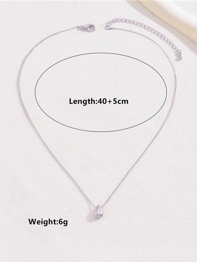 1pc estilo minimalista nicho design gota de água frisado aço inoxidável 18k banhado a ouro colar para mulheres empilhamento colar verão