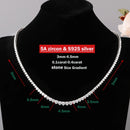 Colar de tênis com diamante moissanite gradiente de tamanho 3-5mm com certificado 100% gargantilha de prata s925 colar riviera para mulheres