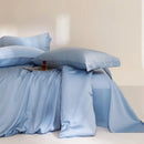 Monocromática Plain Set cama, 100% Lyocell, Texturizados de Eucalyptus, Capa de edredão, Lençol, 2 Fronhas, Refrigeração suave, Twin, Duplo, Queen