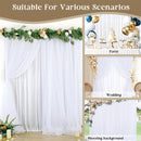 Cortinas de tule transparentes brancas adequadas para sala de estar, banheiro, porta e janela, decoração de casa e fundo de fotografia