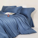 Monocromática Plain Set cama, 100% Lyocell, Texturizados de Eucalyptus, Capa de edredão, Lençol, 2 Fronhas, Refrigeração suave, Twin, Duplo, Queen