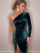 Vestido veludo elegante midi