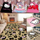 Miniso leopardo olá kitty tapete para sala de estar decoração sofá quarto cabeceira macio meninas mesa estudo tapete presentes