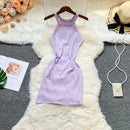 YuooMuoo Ins Hot Sexy Pacote Quadris Vestido de Malha Mulheres 2025 Nova Moda Y2K Diamantes Bodycon Mini Vestido Streetwear Roupas Femininas