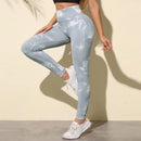 Mulheres sem costura leggings barriga controle bunda levantamento calças de yoga tie dye collants cintura alta push up correndo treinamento calças de treino