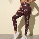 Mulheres sem costura leggings barriga controle bunda levantamento calças de yoga tie dye collants cintura alta push up correndo treinamento calças de treino