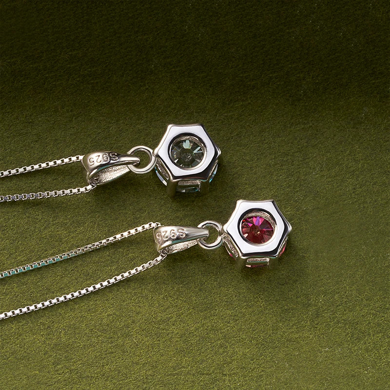 Butterflykiss 1 ct real moissanite pingente colar para mulher qualidade superior 925 prata esterlina festa de casamento nupcial jóias finas