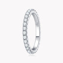 KNOBSPIN Anel Moissanite para Mulheres, Banda Eterna, Anéis de Noivado de Casamento 925 Prata Esterlina, Sólido Ouro Branco 18k, 2mm Cor D