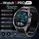 2025 gt5 pro gps track relógio inteligente masculino 360*360 tela amoled nfc bt chamada de fitness ip68 à prova dip68 água monitor saúde homem smartwatches