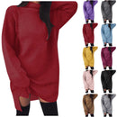 Poncho de tricot manga longa gola alta