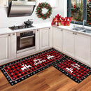 Natal Kitchen Floor Mats, Plaid Pattern, Runner Rug para Decoração de Cozinha, Casa, Presentes Noel, Ano Novo, 2025, 2025