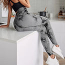 Mulheres sem costura leggings barriga controle bunda levantamento calças de yoga tie dye collants cintura alta push up correndo treinamento calças de treino