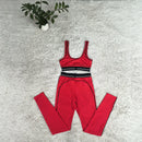 Verão e primavera novo sem mangas tanque colheita superior ternos de treino ternos femininos moda calças femininas soild yoga 2 peça conjuntos 2025