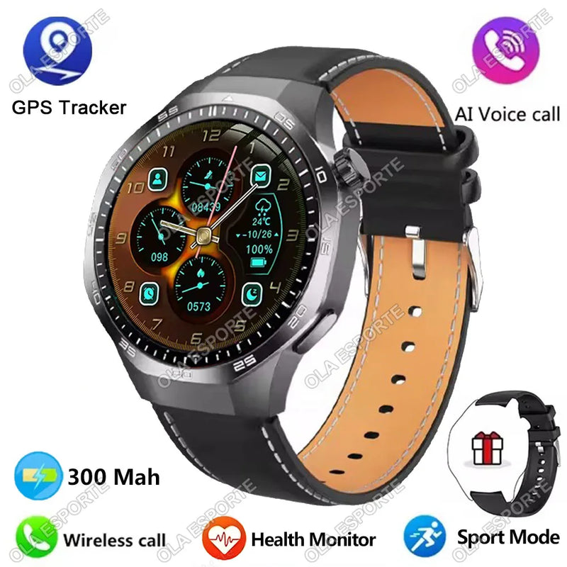 2025 gt5 pro gps track relógio inteligente masculino 360*360 tela amoled nfc bt chamada de fitness ip68 à prova dip68 água monitor saúde homem smartwatches