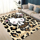 Miniso leopardo olá kitty tapete para sala de estar decoração sofá quarto cabeceira macio meninas mesa estudo tapete presentes
