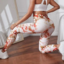 Mulheres sem costura leggings barriga controle bunda levantamento calças de yoga tie dye collants cintura alta push up correndo treinamento calças de treino